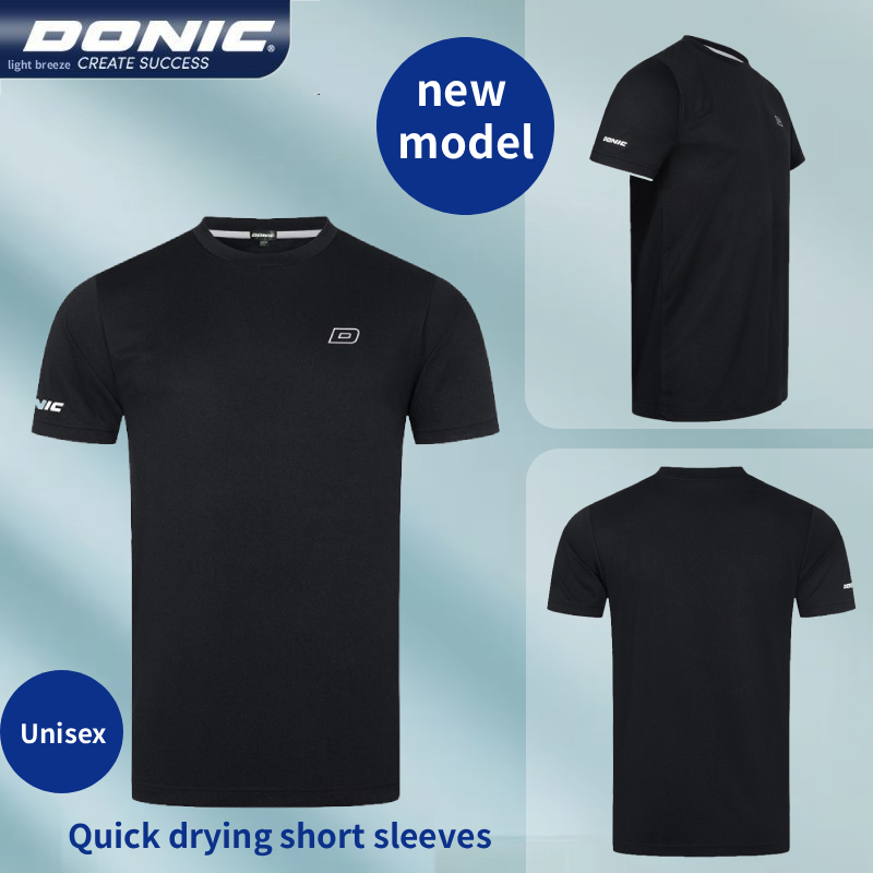 Table Tennis Uniform - Authentiek DONIC Tafeltennisuniform Zwart Trainingsuniform met