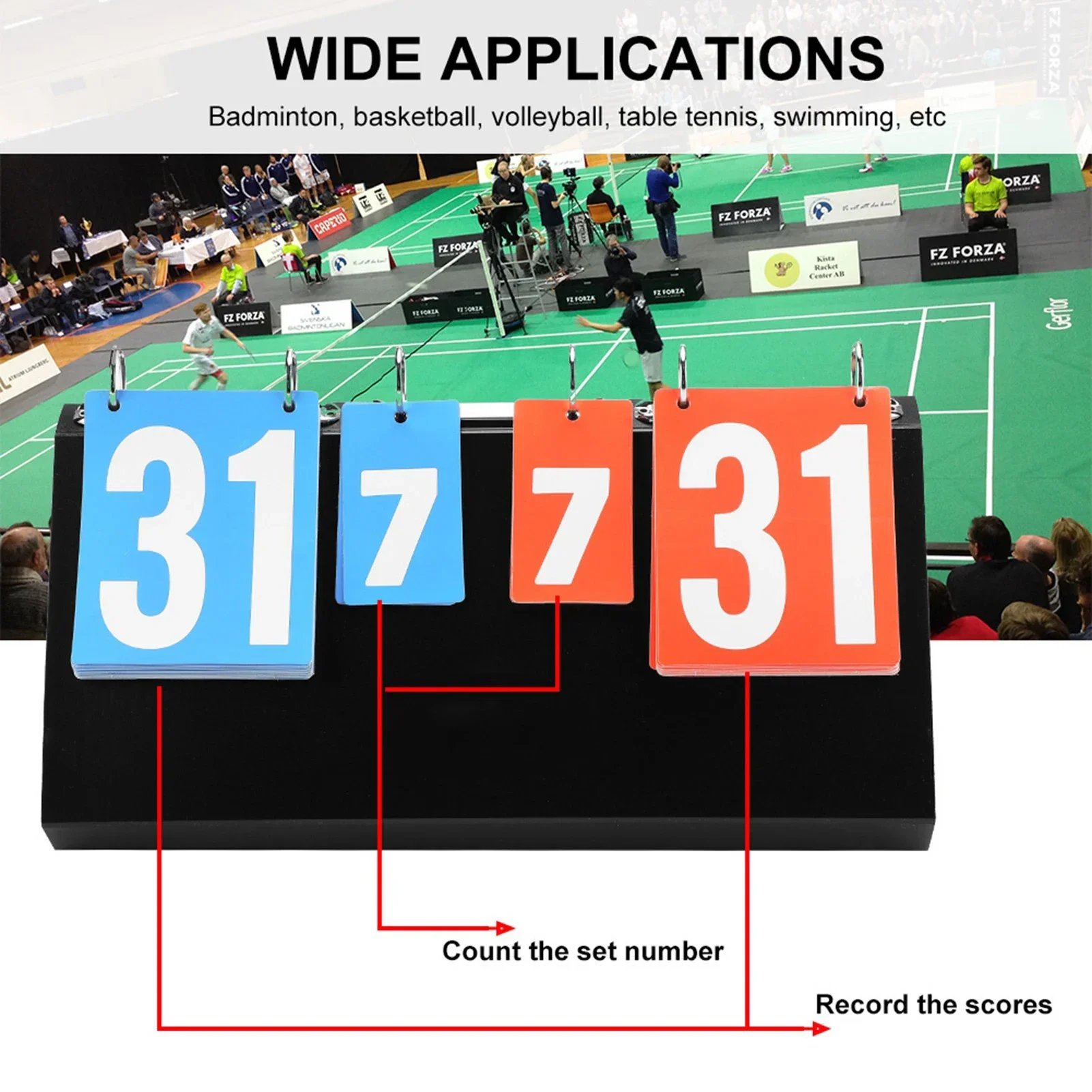Table Tennis Scoring - 4-cijferig scorebord voor sportcompetitie voor tafeltennis,