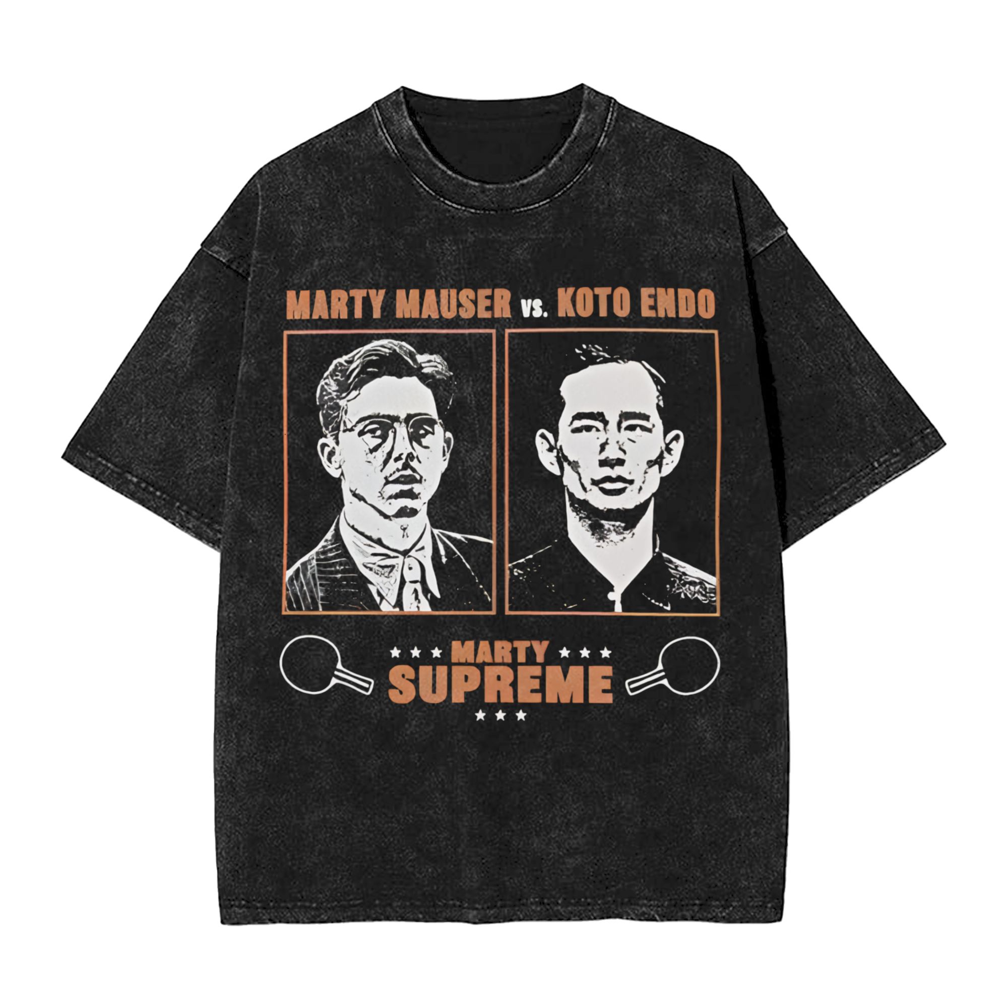 Table Tennis Basic - Marty Supreme Tafeltennis Vintage Gewassen T-shirts