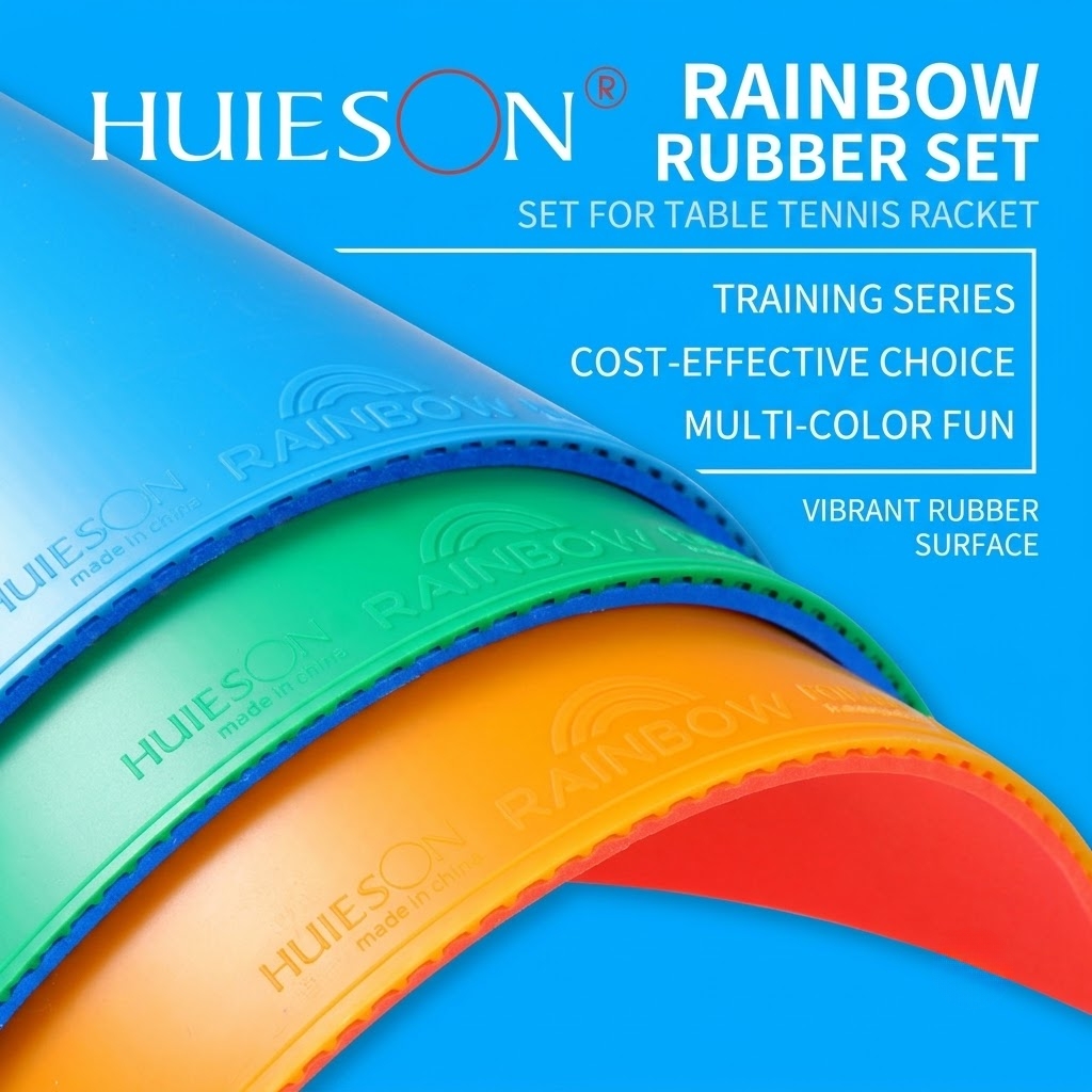 Table Tennis Basic - Kleurrijk tafeltennisrubber Regenboog meerkleurige rubberset met