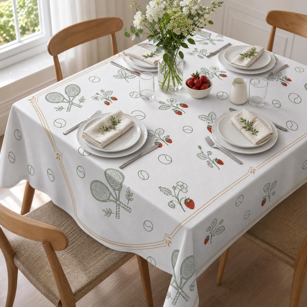 Tafelkleed met aardbeien- en t - Table Tennis News Today recensie en prijs