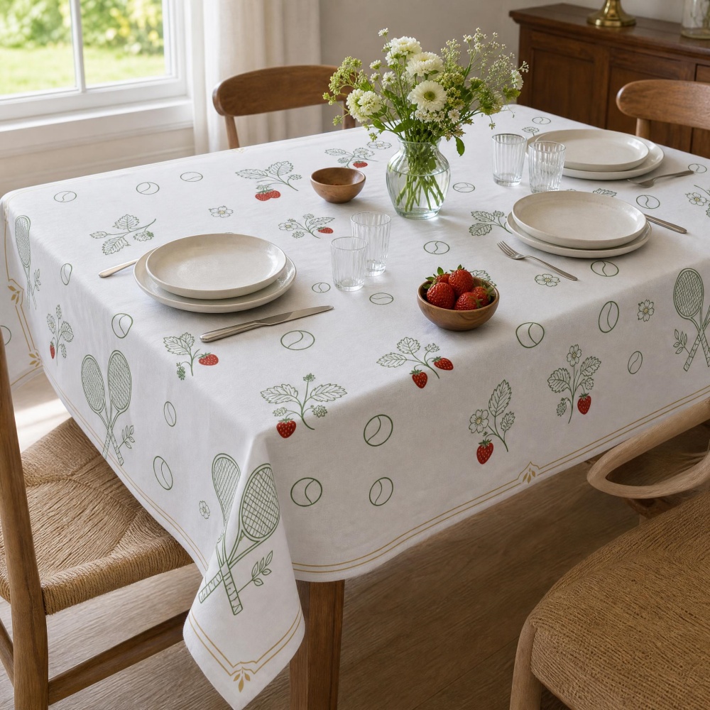 Tafelkleed met aardbeien- en t - Table Tennis News Today recensie en prijs