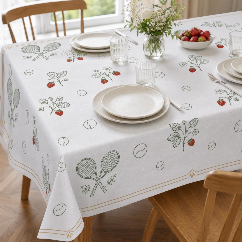 Tafelkleed met aardbeien- en t - Table Tennis News Today recensie en prijs