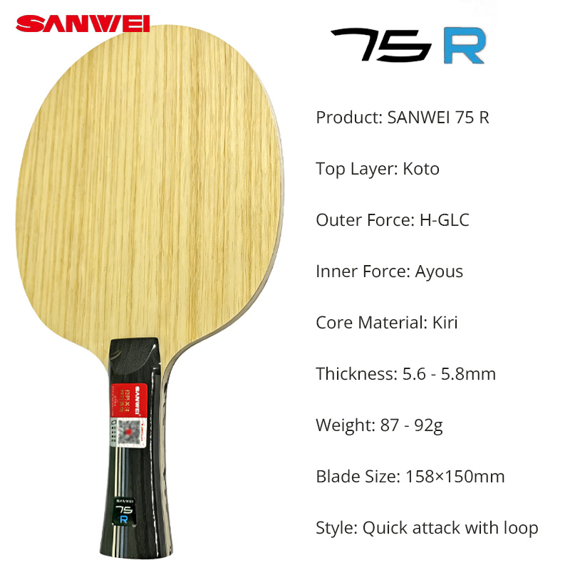 SANWEI 75R 75G Tafeltennisblad - Table Tennis Eleven recensie en prijs