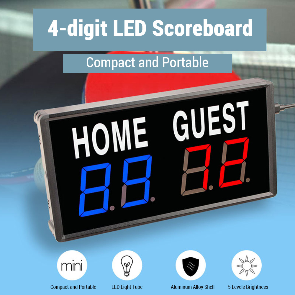 Draagbaar 4-cijferig LED-score - Table Tennis Scoring recensie en prijs