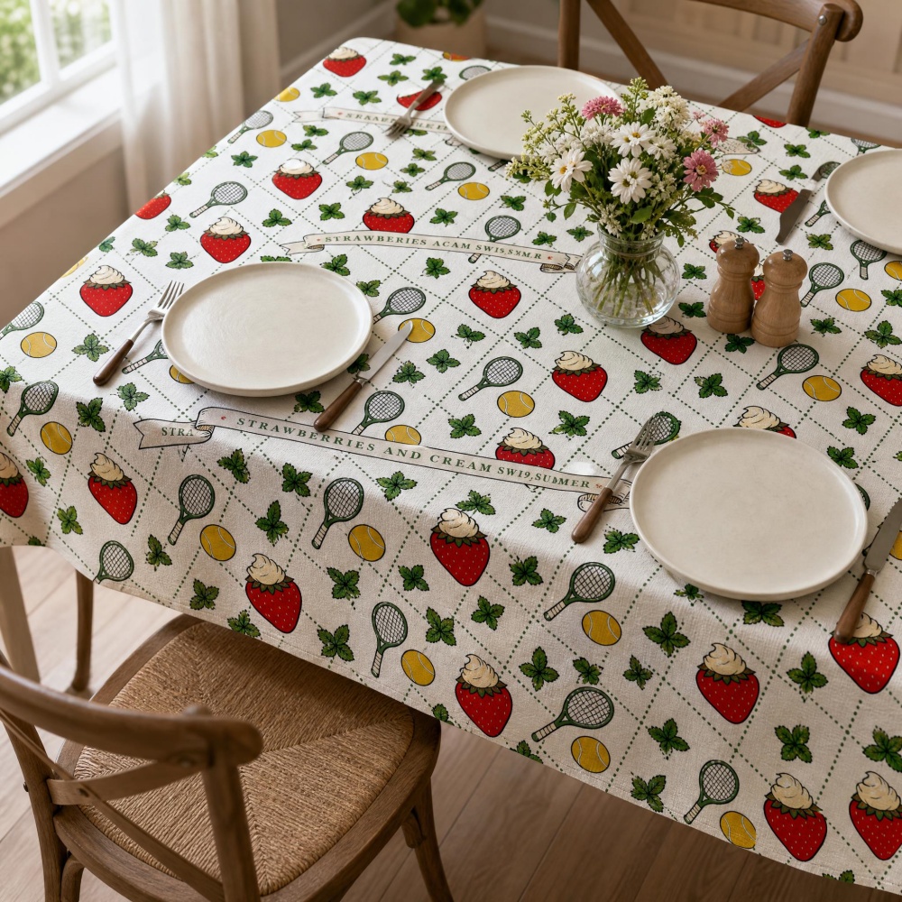 Vintage tafelkleed met aardbei - Table Tennis News Today recensie en prijs
