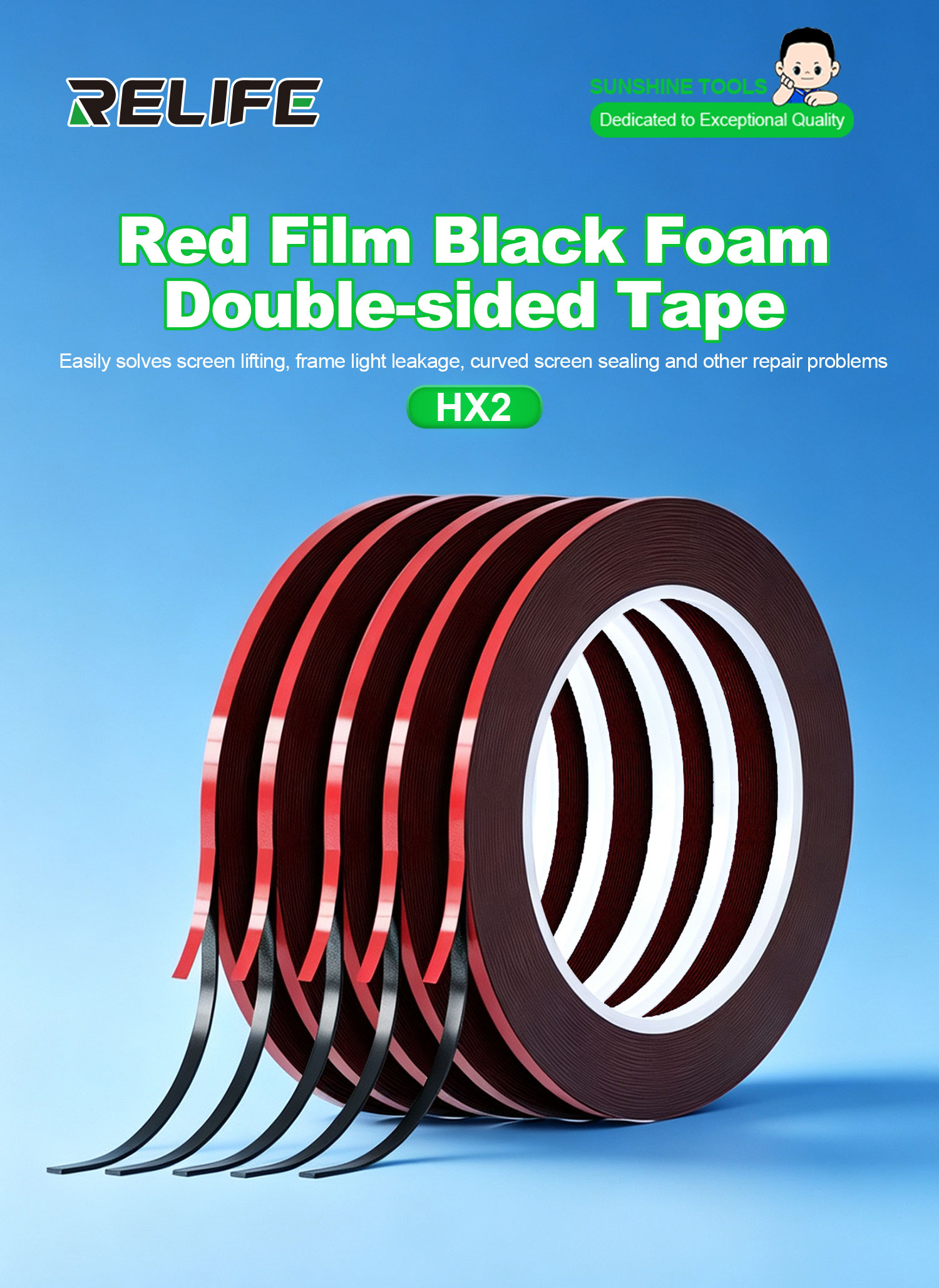 RELIFE HX2 Rode Film Zwarte Sc - Rubber Cleaner Foam recensie en prijs
